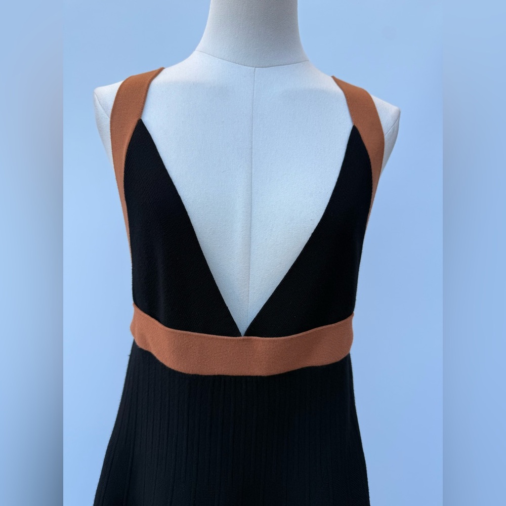Anthropologie Open Back Color Block Pleated Knit Dress Size Large - Picture 5 of 15